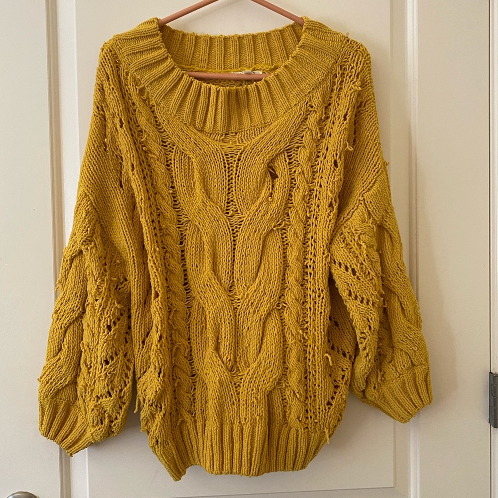 Yellow Oversized Knitted Sweater